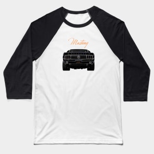 Classic Mustang Car Rear End Baseball T-Shirt